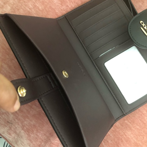 Coach Walnut and Black Signature Phone Wallet - Picture 3 of 4